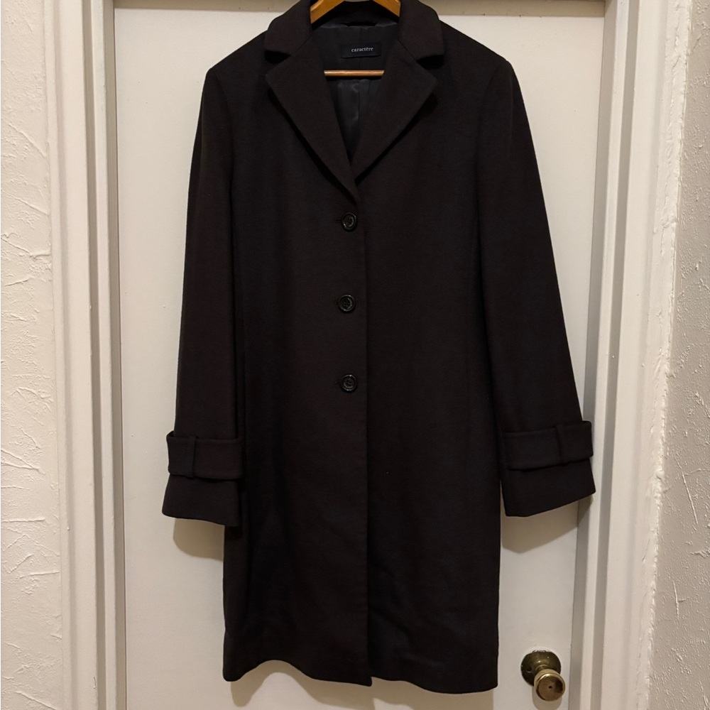 Dark Brown Wool and Cashmere Coat